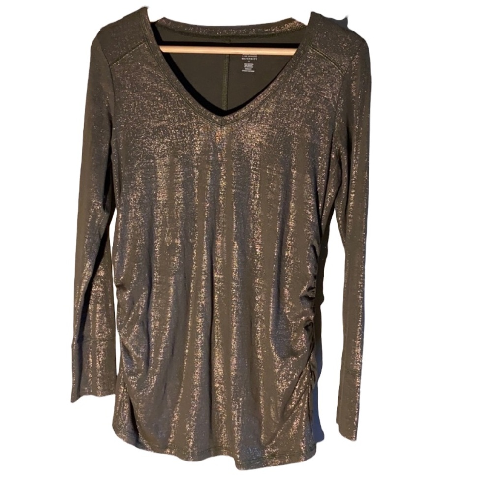 Ana greenish gold maternity top